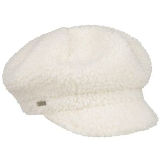 Seeberger Teddy Fur Newsboy Cap Women&acute;s Winter (One Size - White)