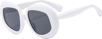 Generic Mens Large-frame Sunglasses Outdoor Commuting Womens Sports Sun Glasses(White)