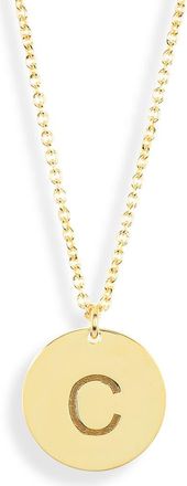 Meshmerise Initial Disc Pendant Necklace in Yellow-C at Nordstrom Rack