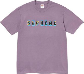 SUPREME logo-print T-shirt - Paars