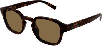 Gucci Zonnebrillen - Heren - Zonnebrillen - Bruin - 49 MM - Nylon - Accessoires