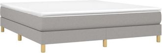 vidaXL Cama Box Spring Con Colch&oacute;n Tela Gris Claro 180x200 Cm Vidaxl