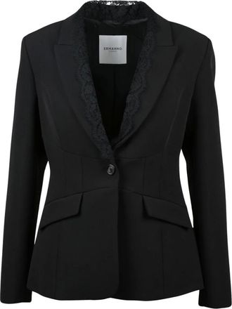 Ermanno Scervino Dames, Jassen, Zwart, Maat: M Leer