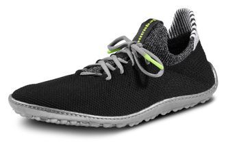 Leguano Barfussschuh LEGUANO Inspiro, Damen, Gr. 36, schwarz (schwarz, grau, neon), Textil, kontrastfarbene Details, Schuhe Barfussschuh, Slip-On-Sneaker, Beq