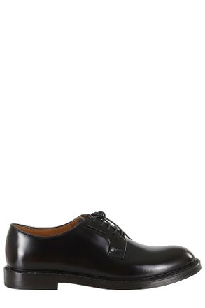 Doucal's Ebony Almond-Toe Leather Derby Loafers