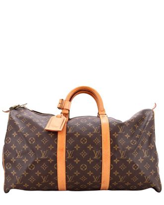 Louis Vuitton Brown Monogram Canvas Keepall Bag 50 (Authentic Pre-Loved)
