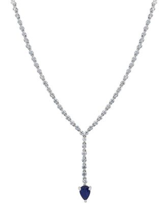 Sabrina Designs 14K 5.50 Ct. Tw. Diamond & Sapphire Drop Necklace