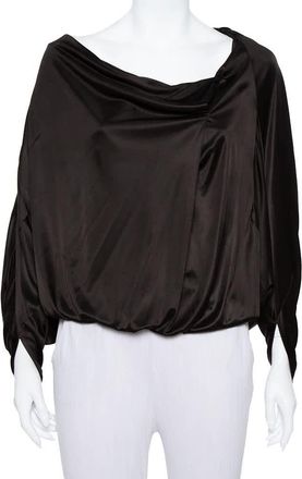 Emporio Armani Black Jersey Button Detail Oversized Top