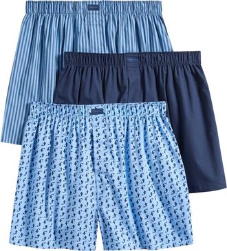 Tommy John Assorted 3-Pack Woven Cotton Boxers in Micro Sharks Vista Blue at Nordstrom, Size Xx-Large