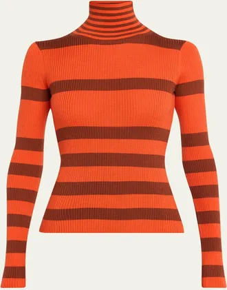 Zankov Runi Striped Turtleneck Top