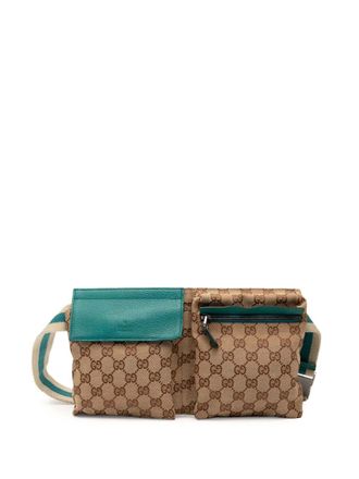 Gucci 2000-2015 GG Canvas Web Double Pocket belt bag - Blauw