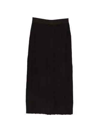 Alysi Ribbed Wool Knit Skirt - Black