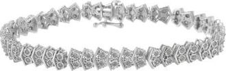House of Brilliance Silver 1.0 cttw Diamond Arrow Shape Tennis Link Bracelet in White at Nordstrom