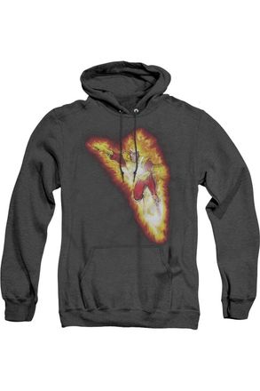 Gildan Justice League of America Firestorm Blaze Adult Heather Hoodie / Hooded Sweatshirt