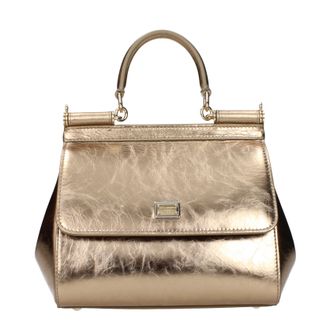 Dolce & Gabbana Dolce&Gabbana Damens Sicily Lederhandtaschen Gold