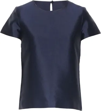 J.crew J CREW COLLECTION navy blue cap sleeves round neckline a-line shirt top US00 XS