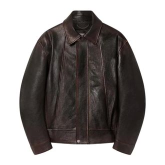 Golden Goose Jassen, Heren, Bruin, M, Leer, Bomberjack in nappaleer