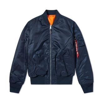 Alpha Industries Bomber Jacket Ma-1 VF 59 07 Replica - Heren - Bomber jackets - Blauw - S - Leer - Jassen