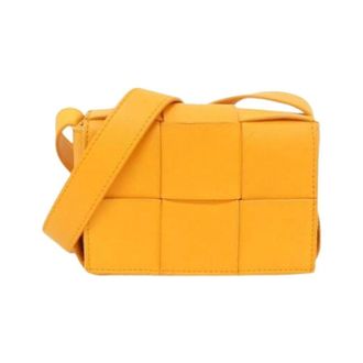 Bottega Veneta Pre-owned Lamb Shoulder Bag - Dames - Pre-owned - Oranje - Maat: ONE Size Leer