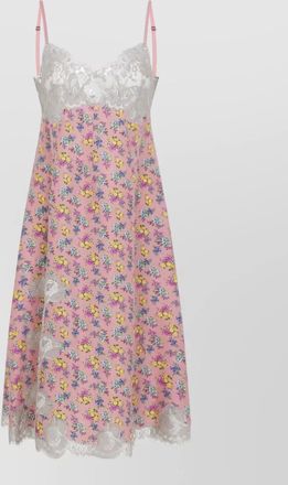 Dolce & Gabbana midi dress v neckline floral lace