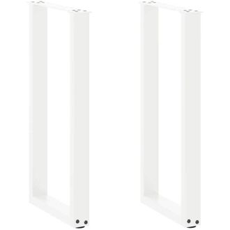 vidaXL Patas Para Consola En Forma De U (2 Unidades), Color Blanco, 28 X (72-73) Cm, Acero Vidaxl