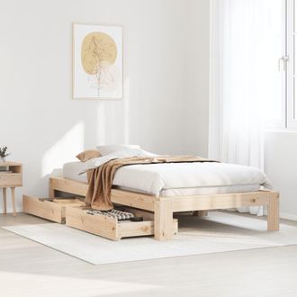 Berkfield Home Bed Frame without Mattress 90x190 cm Single Solid Wood Pine in Brown