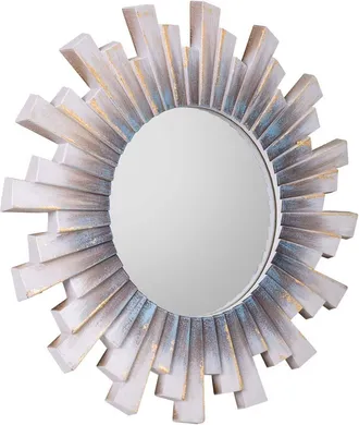 Wanderlust Deco Espejo Con Relieve Blanco 55x55x2.5