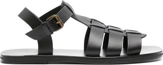 Ancient Greek Sandals Ektoras flat leather sandals - men - Calf Leather/Calf Leather/Calf Leather - 42 - Black