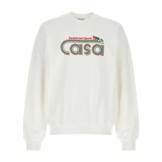 Casablanca Witte Katoenen Sweatshirt - Heren - Sweatshirts - Wit - S - Katoen - Hoodies & sweatvesten