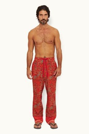 Orlebar Brown Floral-Print Cotton-Cupro Trousers - Red