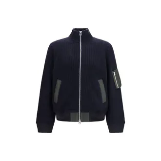 sacai Blue Wool Oves Aries Mens Sweatshirt