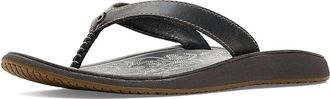 Olukai Paniolo Womens Sandals Onyx/Onyx : 11 B - Medium, Leather