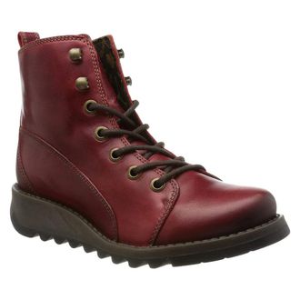 FLY London SORE813FLY Rug Leather Womens Ankle Boots - Red - Size:UK 7