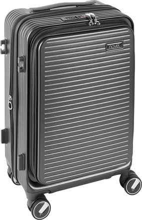 Novel Reisekoffer, Schwarz, Metall, Kunststoff, Textil, 35x55x24 cm, h&ouml;henverstellbarer Teleskopgriff, 360&deg;-Rollensystem, TSA-Schloss, Tragehenkel, Netzfach
