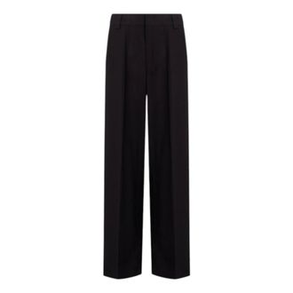 Dondup Abby Wide-leg Trousers - female - Dondup - Wide Trousers - Black - XL - Trousers