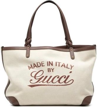 Gucci Pre-owned Tote Bags, female, White, Size: ONE SIZE Pre-owned Vintage Tote Bag