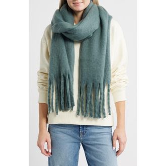 BP. Fringe Blanket Scarf in Green Balsam at Nordstrom Rack