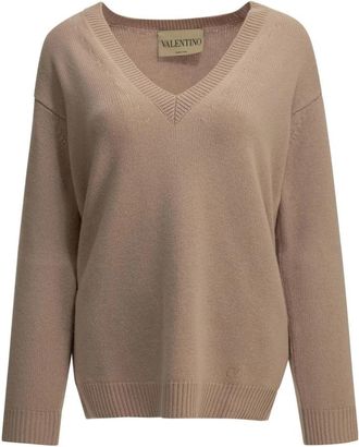 Valentino V-hals Kasjmier Blend Trui - Dames - Cashmere truien - Roze - S - Kasjmier - Truien & Vesten