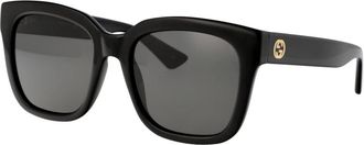 Gucci Stijlvolle Zonnebril - Dames - Zonnebrillen - Zwart - 54 MM - Accessoires