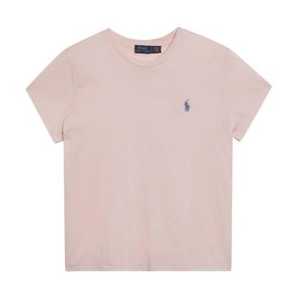Polo Ralph Lauren T-Shirts, female, Pink, Size: L Knit T-Shirt