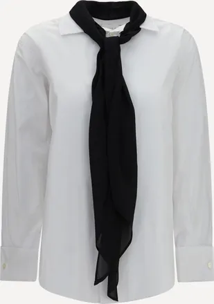 sacai Camicia in popeline di cotone con foulard Woman 2