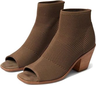 Eileen Fisher Ark Boots Womens 8B Antelope Stretch Knit Peep Toe Bootie HTAT1303