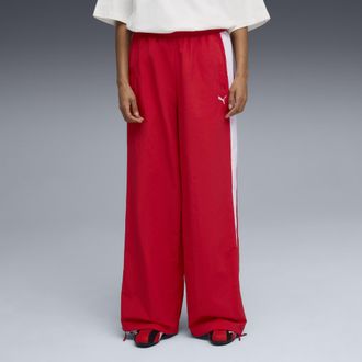 Puma Pantaloni sportivi in tessuto T7 dal taglio morbido da donna, Abbigliamento, Rosso, XL