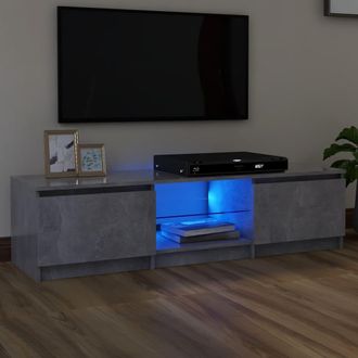 vidaXL Vidaxl - Mueble De Tv Con Luces Led Gris Hormig&oacute;n 140x40x36 Cm