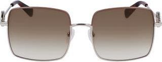Longchamp Medallion 55mm Gradient Square Sunglasses in Silver/Gradient Khaki at Nordstrom Rack