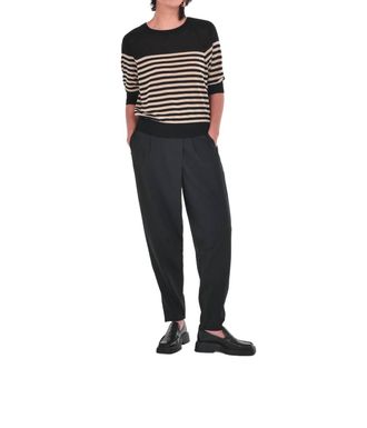 Paper Label Esme Striped Pullover Sweater In Black