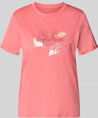 Tom Tailor Regular Fit T-Shirt aus reiner Baumwolle in Koralle, Gr&ouml;&szlig;e XXXL