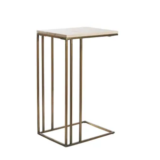 Light & Living Light & Living Mesa Auxiliar Roshan Travertino Arena Y Bronce