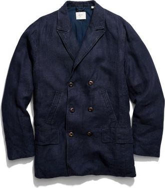Billy Reid Canvas Peacoat in Navy at Nordstrom, Size X-Large