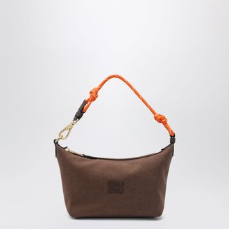 Miu Miu Cocoa/Orange gabardine pouch